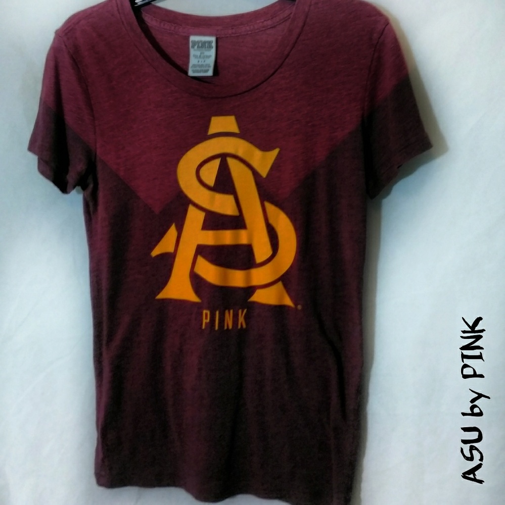 ASU small maroon logo t-shirt by Pink